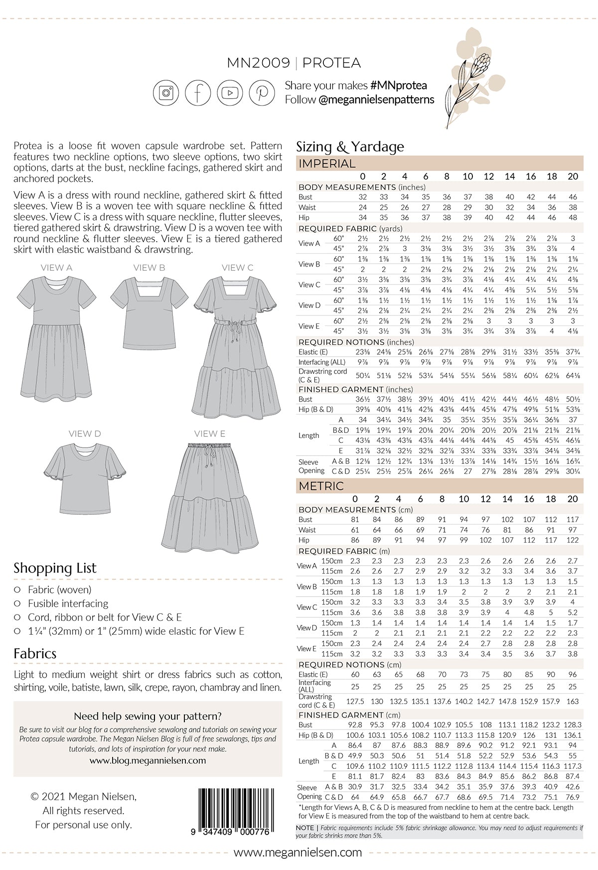 Protea Capsule Wardrobe - Sewing Pattern | Megan Nielsen