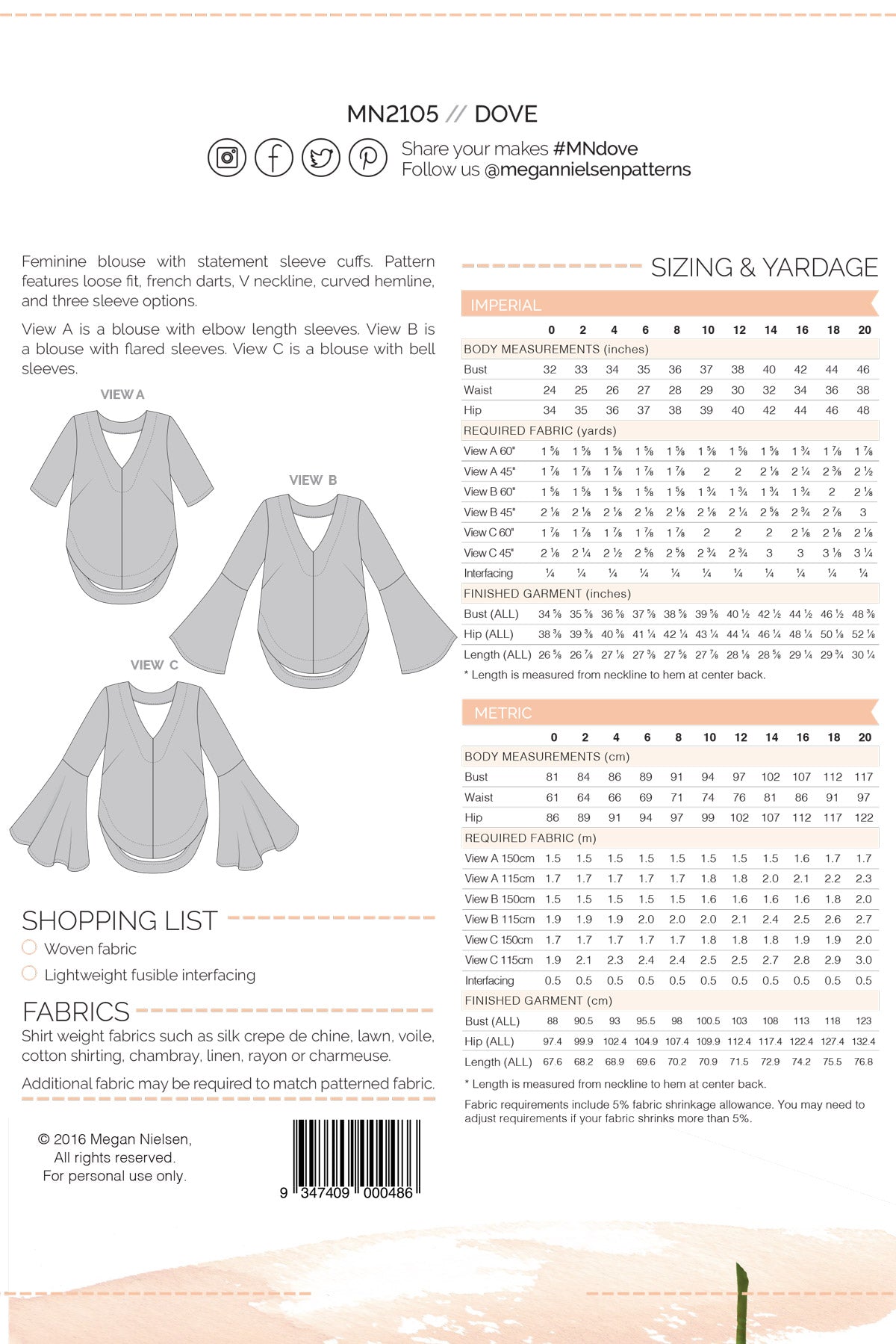 Dove Blouse | Megan Nielsen - MaaiDesign