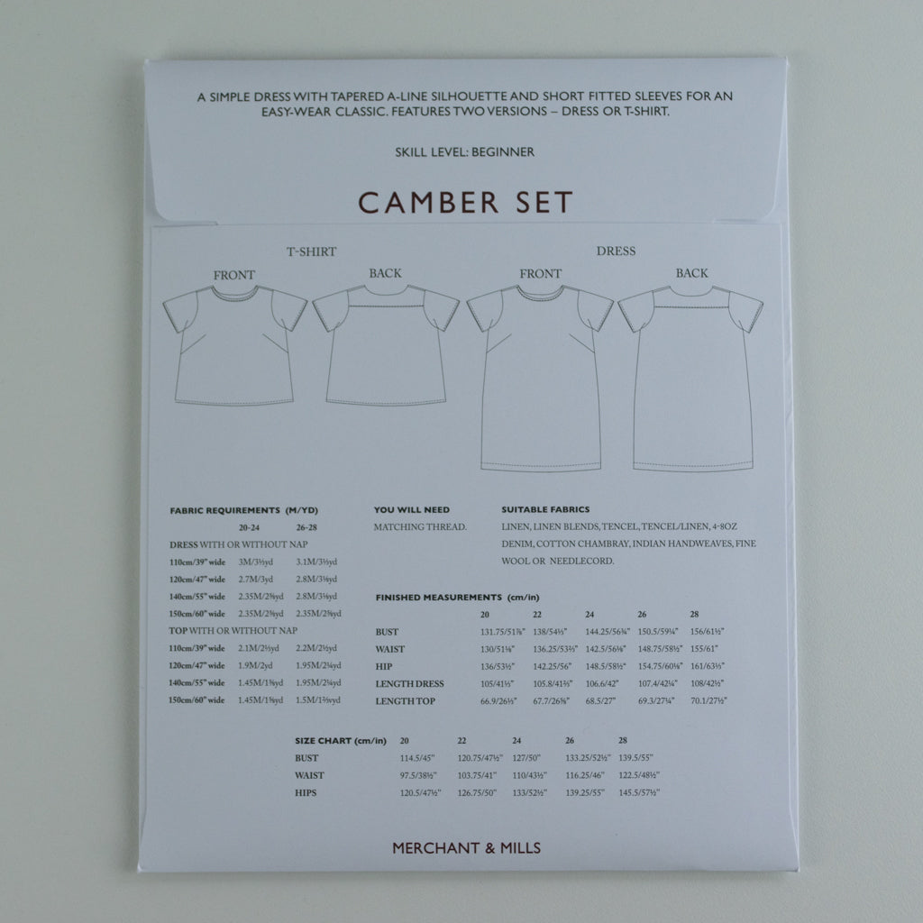 The Camber Set - UK 20-28 - Sewing Pattern | Merchant & Mills