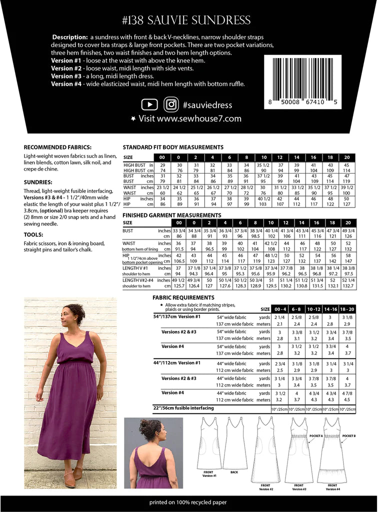 Sauvie Sun Dress - Sewing Pattern | Sew House 7