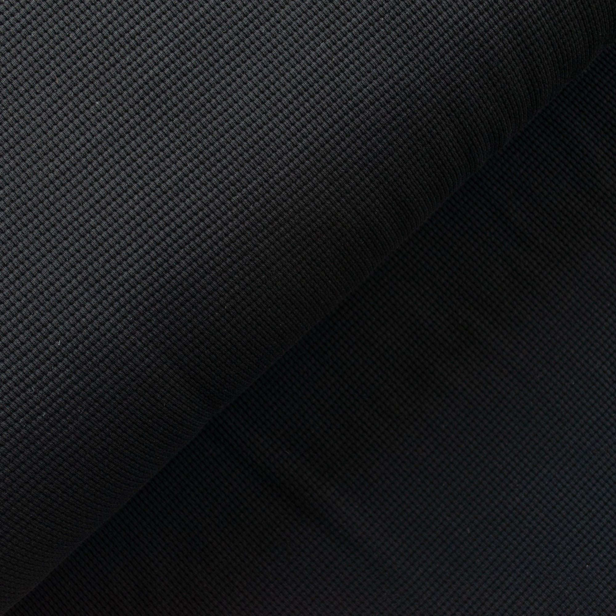 Waffle Knit Cotton Jersey - Black