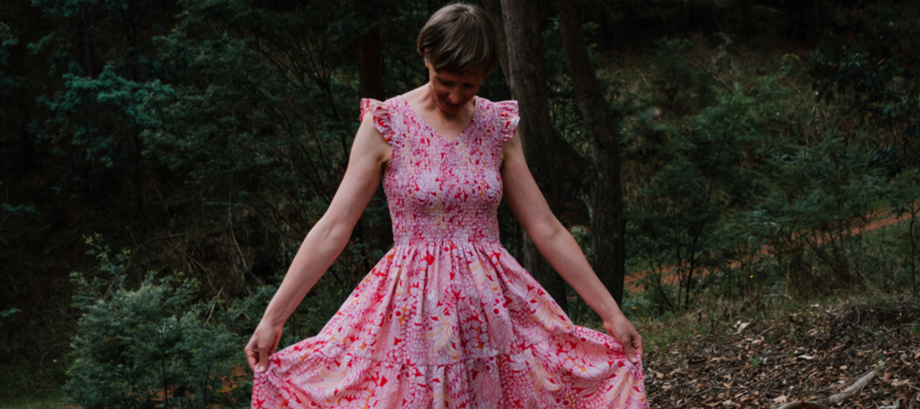 A Shirred Dress in Storrs London Cotton Lawn