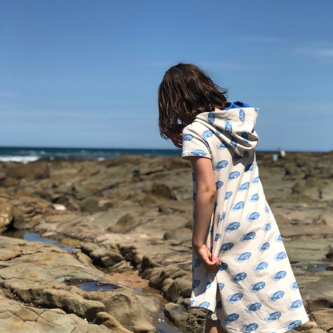 terry beach dress A 'Groovy' French Cover-up – MaaiDesign Fabrics Color:Olive Green Finished with an artisanal skater Dresses on Sale |