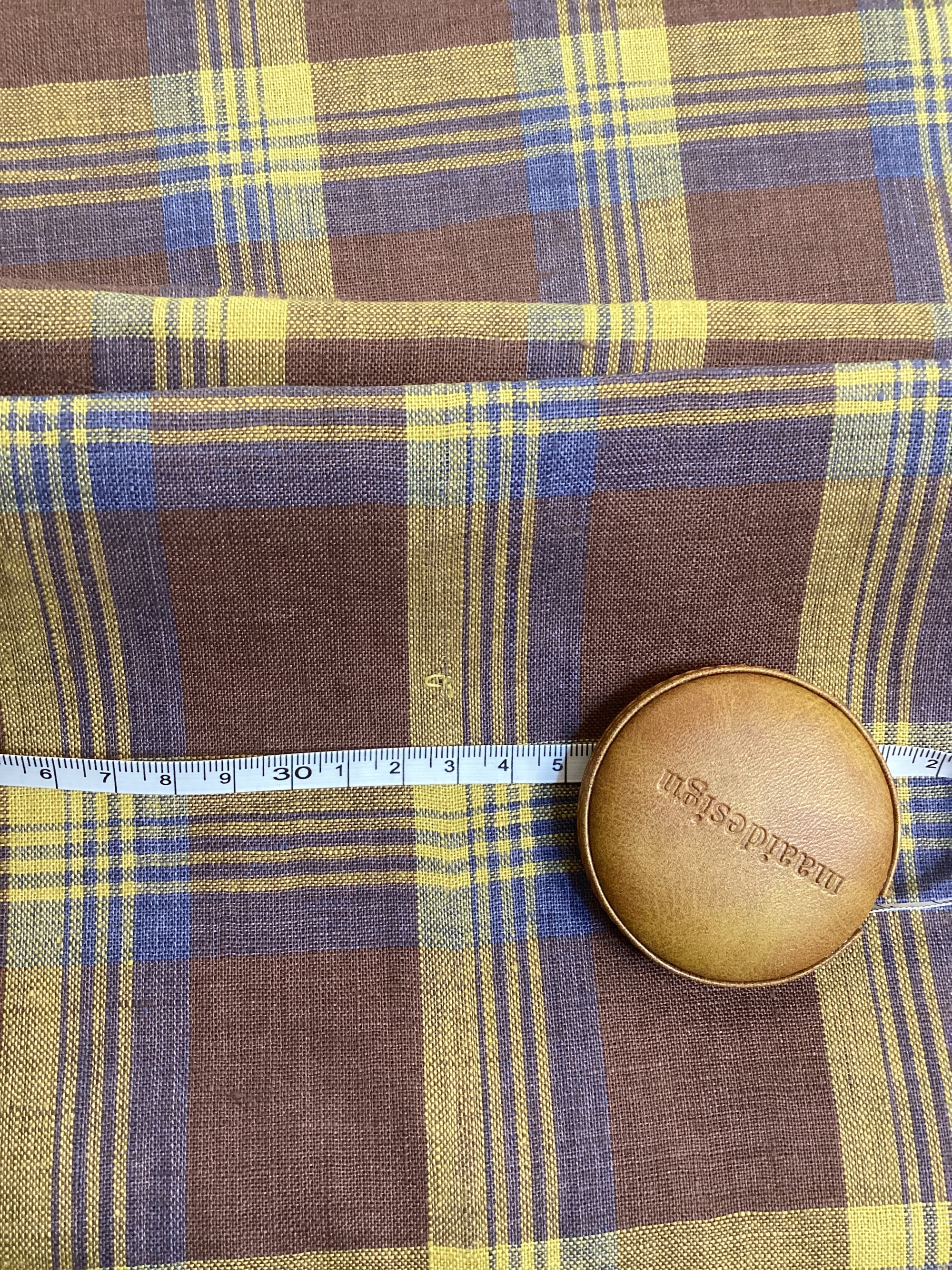 Plaid Linen - Autumn - 252cm piece with fault