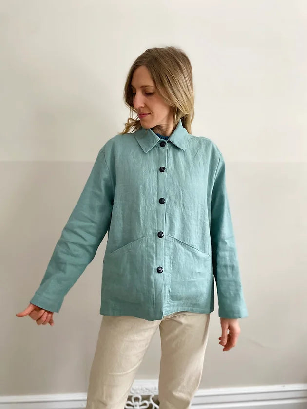 Open Front Shacket Pattern PDF Pattern - Portmanteau Shacket | French Navy – MaaiDesign Fabrics