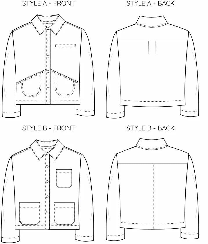 PDF Pattern - Portmanteau Shacket | French Navy – MaaiDesign Fabrics