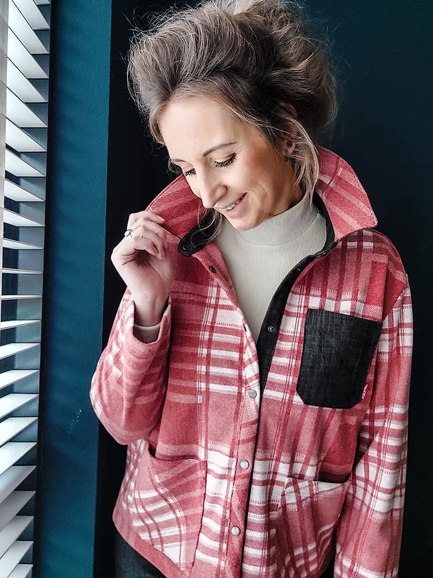 Open Front Shacket Pattern PDF Pattern - Portmanteau Shacket | French Navy – MaaiDesign Fabrics