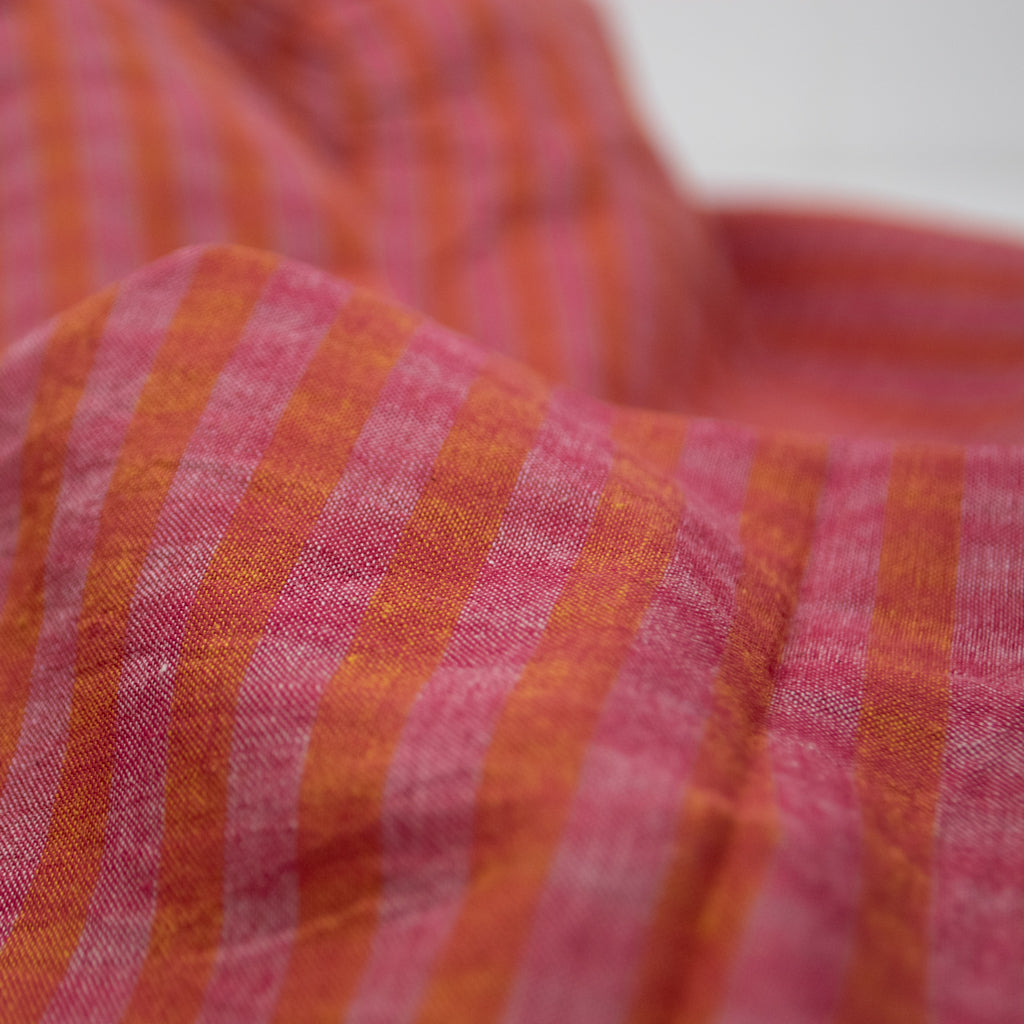 Handwoven Cotton - Pink &amp; Orange Stripe