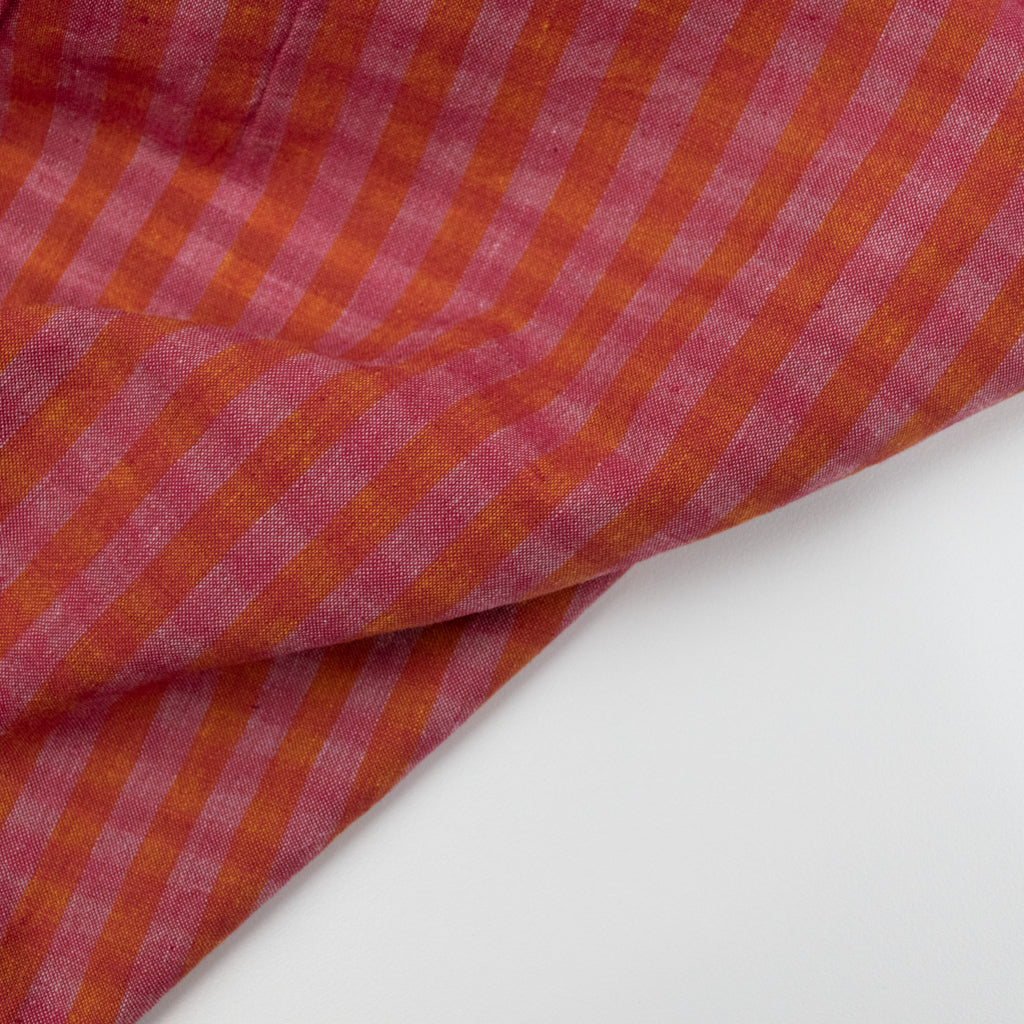 Handwoven Cotton - Pink &amp; Orange Stripe