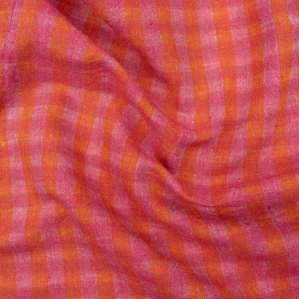 Handwoven Cotton - Pink &amp; Orange Stripe