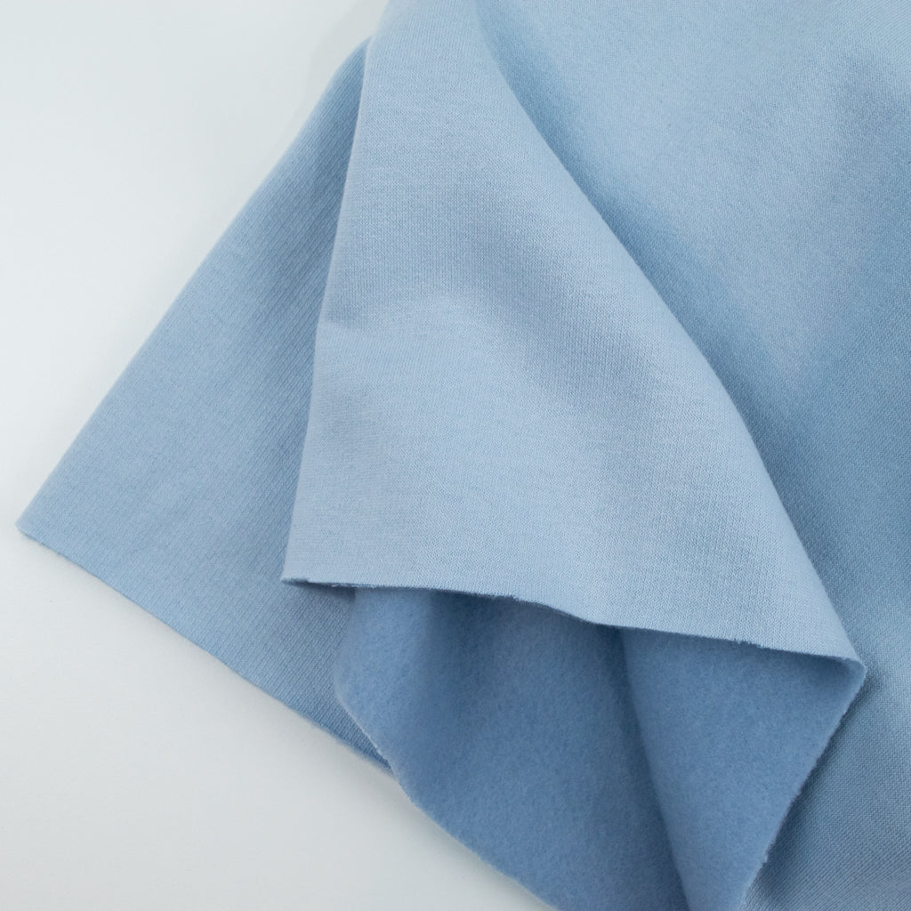 Made in Australia - Wool Organic Cotton Brushed Sweater Knit - Baby Blue