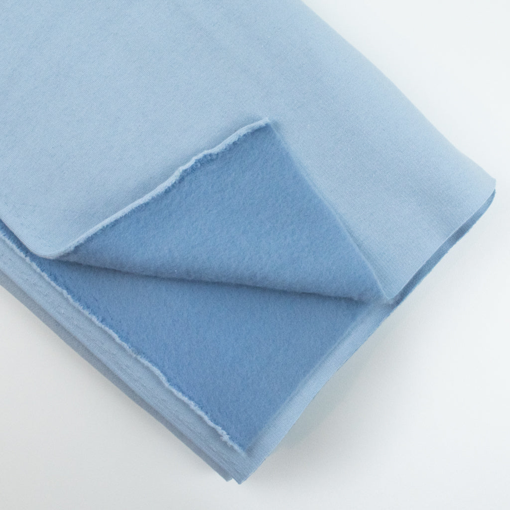 Made in Australia - Wool Organic Cotton Brushed Sweater Knit - Baby Blue
