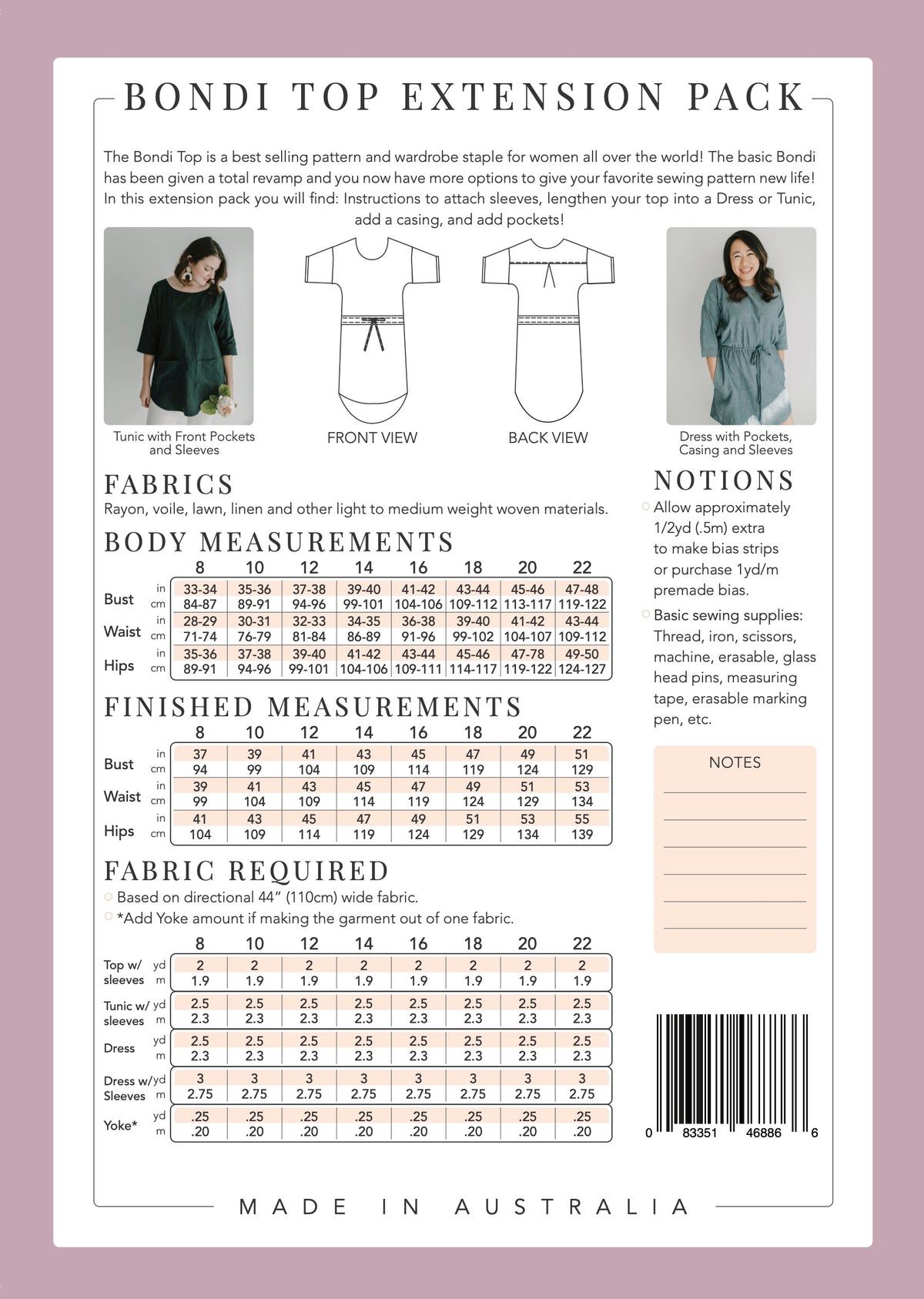 Maaidesign Patterns PDF Pattern - Bondi Top Extension | Sew To Grow – MaaiDesign Fabrics