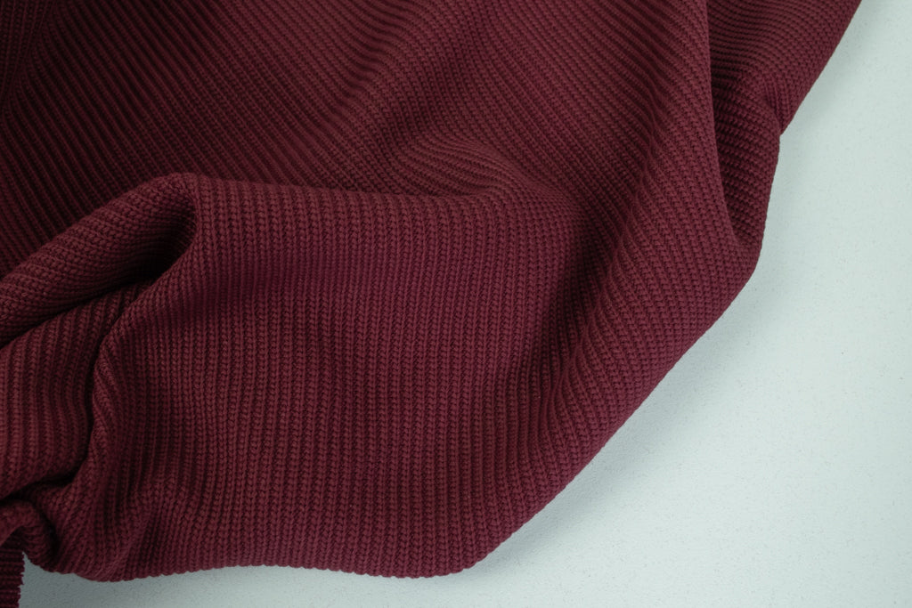 Chunky Cotton Knit - Burgundy