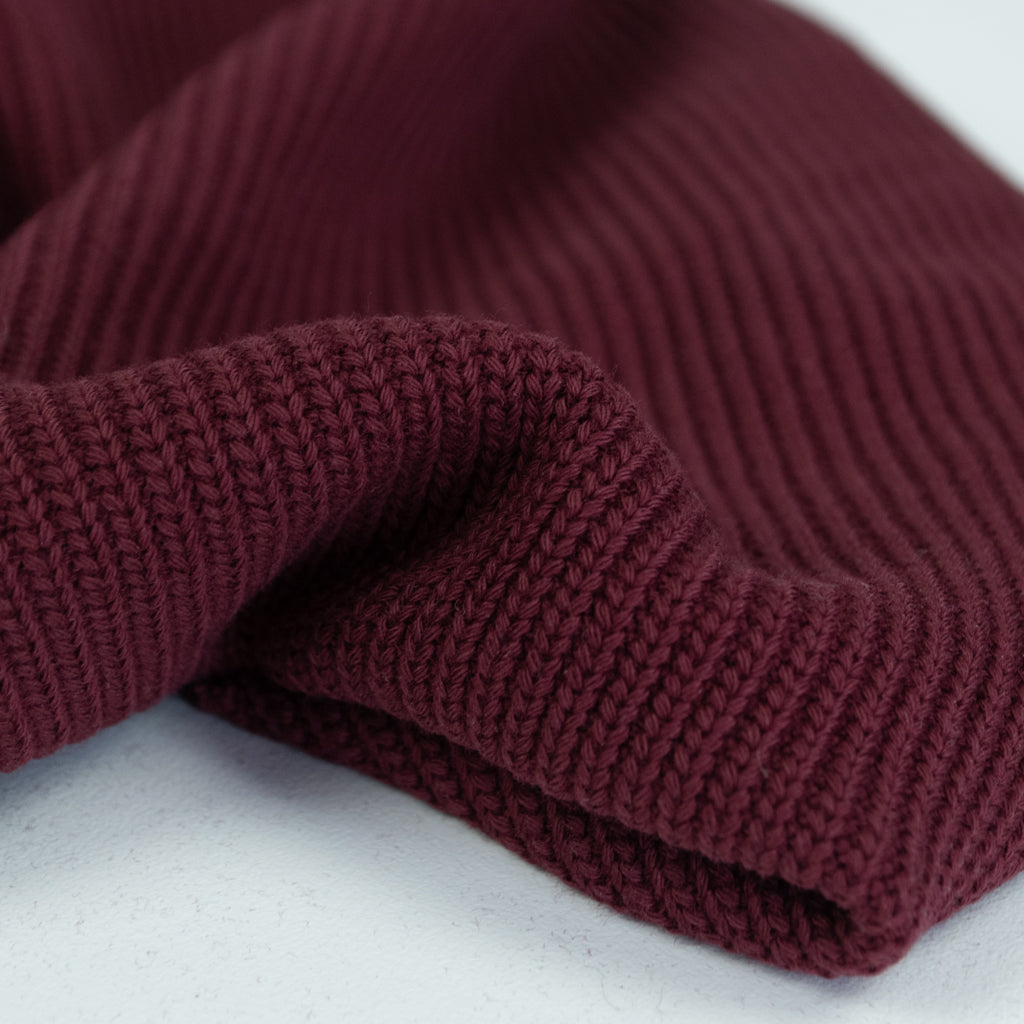 Chunky Cotton Knit - Burgundy
