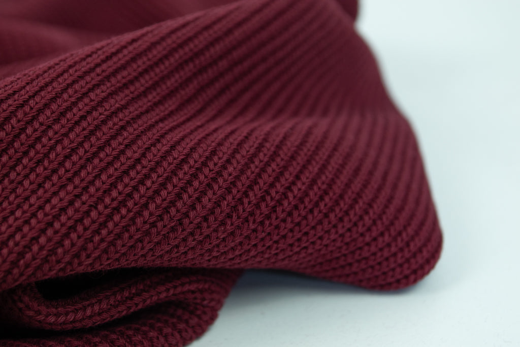 Chunky Cotton Knit - Burgundy