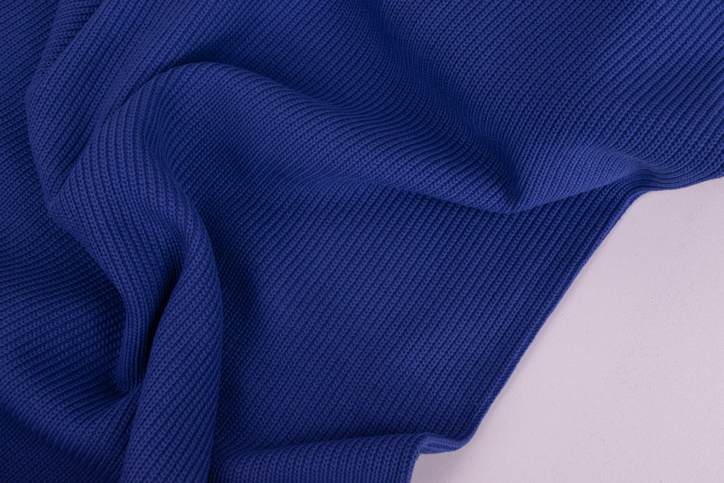 Chunky Cotton Knit - Bright Blue