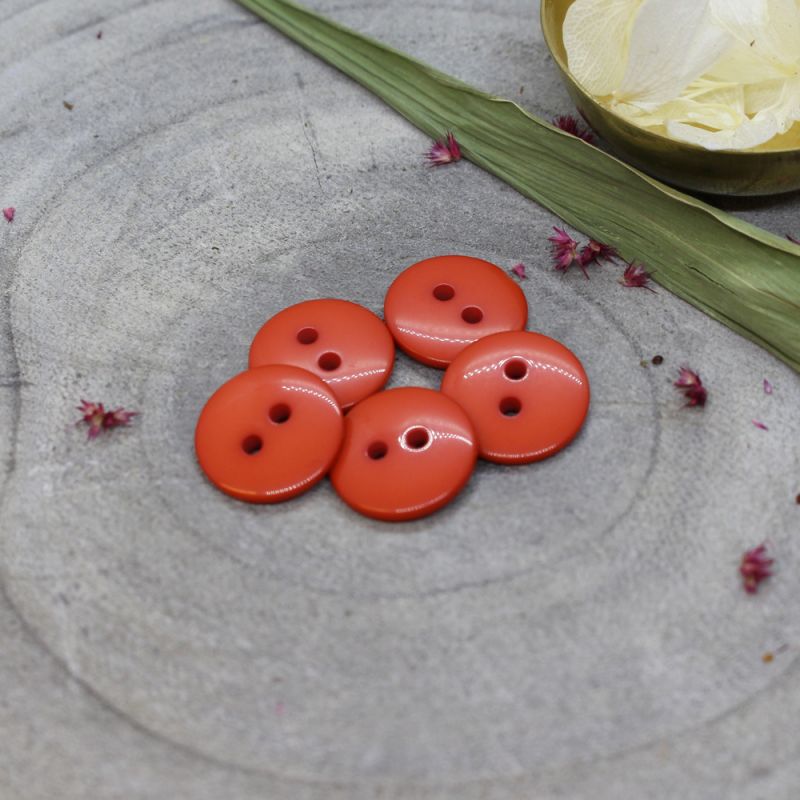 Atelier Brunette - Classic Shine Buttons - Tangerine - 10mm
