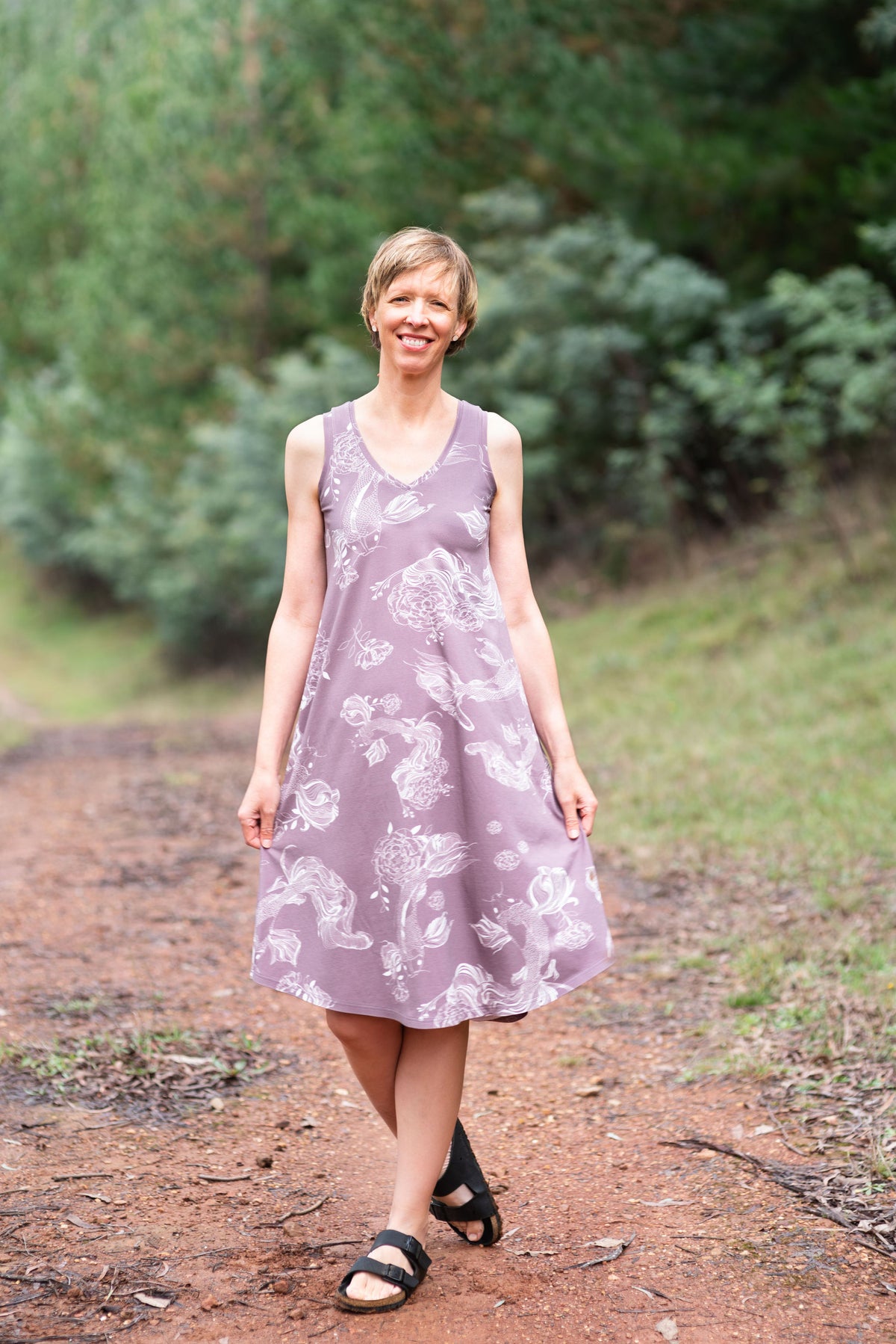 Koi - Grape Purple - Cotton Jersey - Mountain Collection