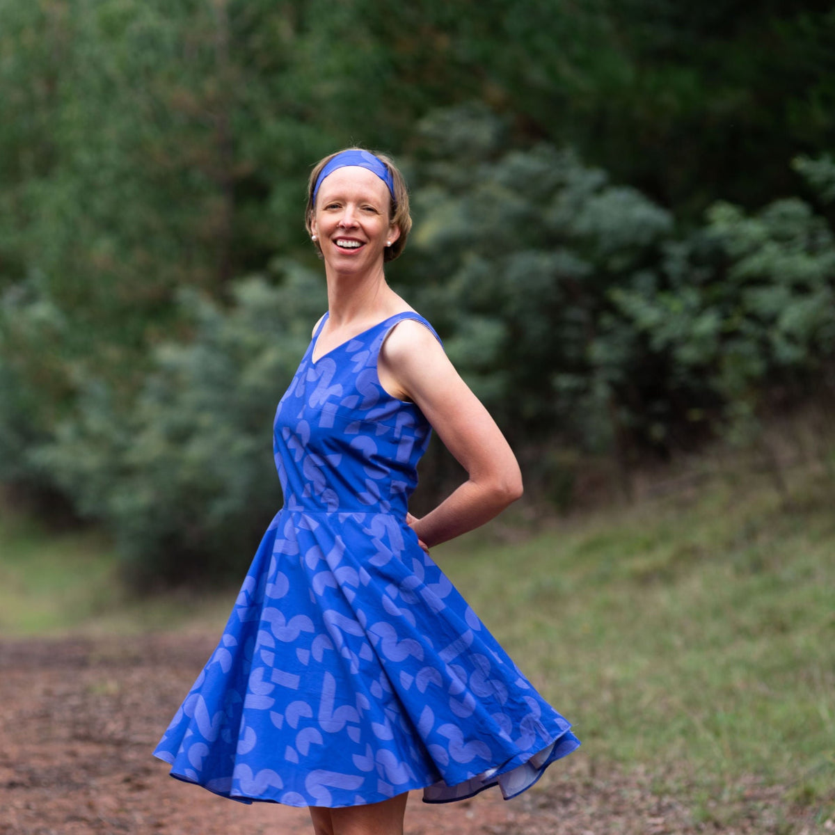 Zen Garden Grecian Blue - Cotton Poplin - Mountain Collection