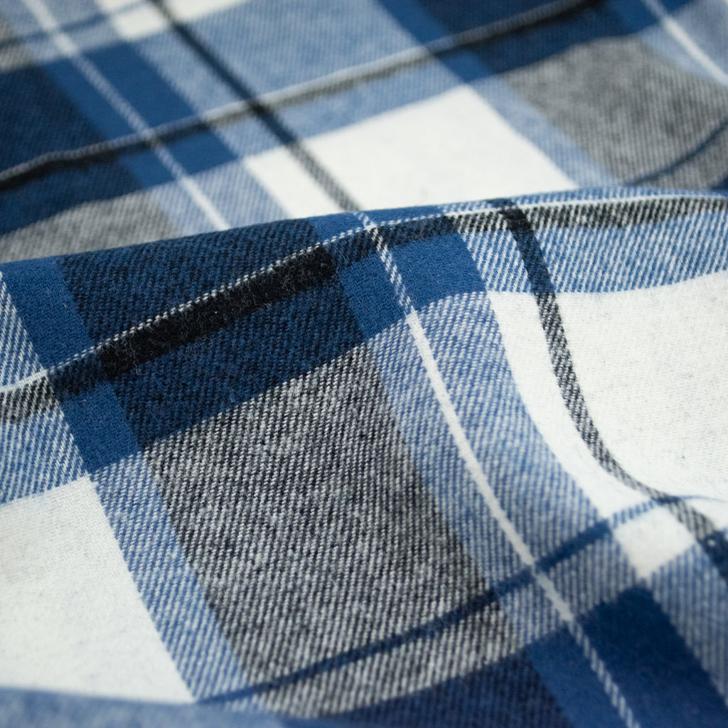 Cosy Cotton Flannel - Blue &amp; Black
