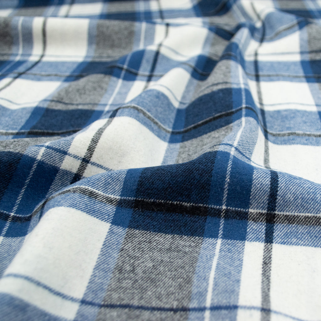 Cosy Cotton Flannel - Blue &amp; Black