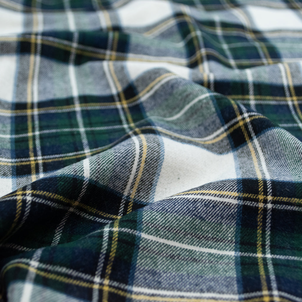 Cosy Cotton Flannel - Emerald &amp; Navy