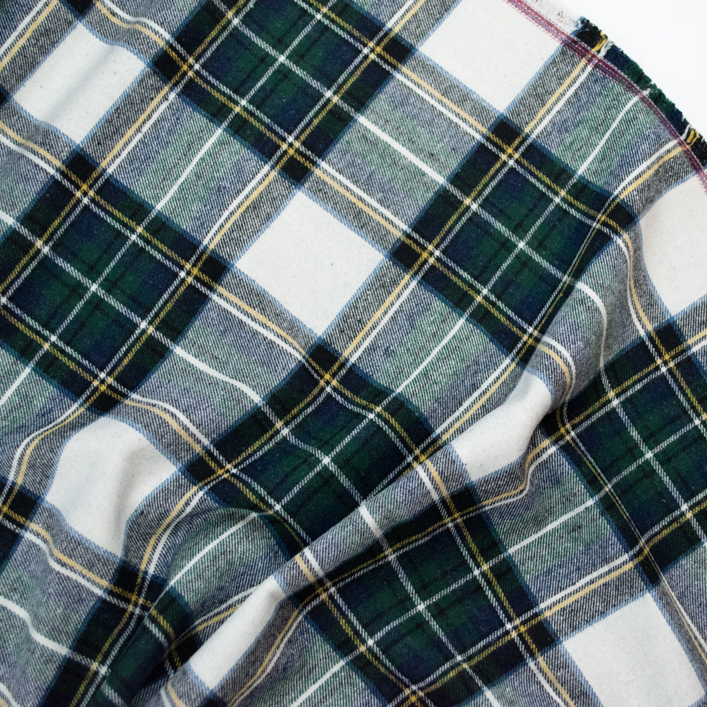 Cosy Cotton Flannel - Emerald &amp; Navy