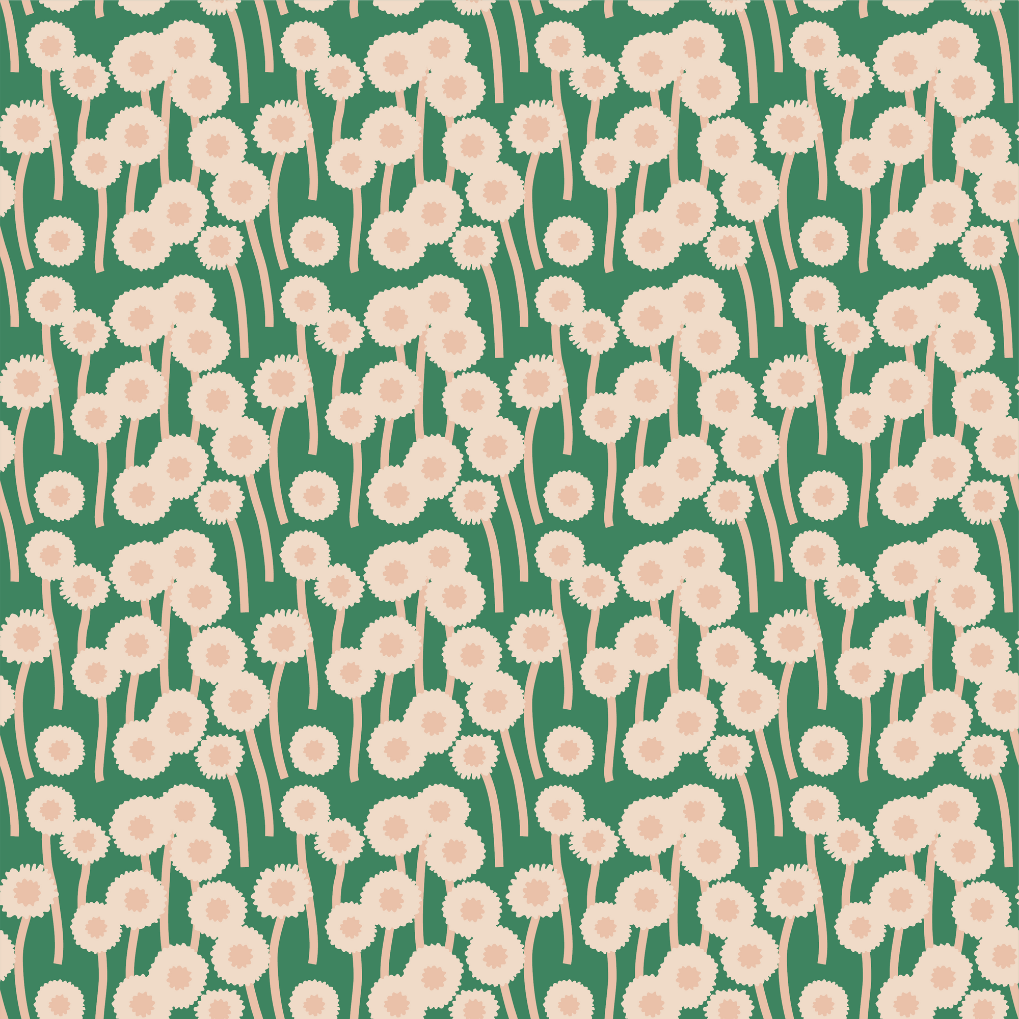 Jessica Nielsen - Cotton Jersey - Green Dandelions