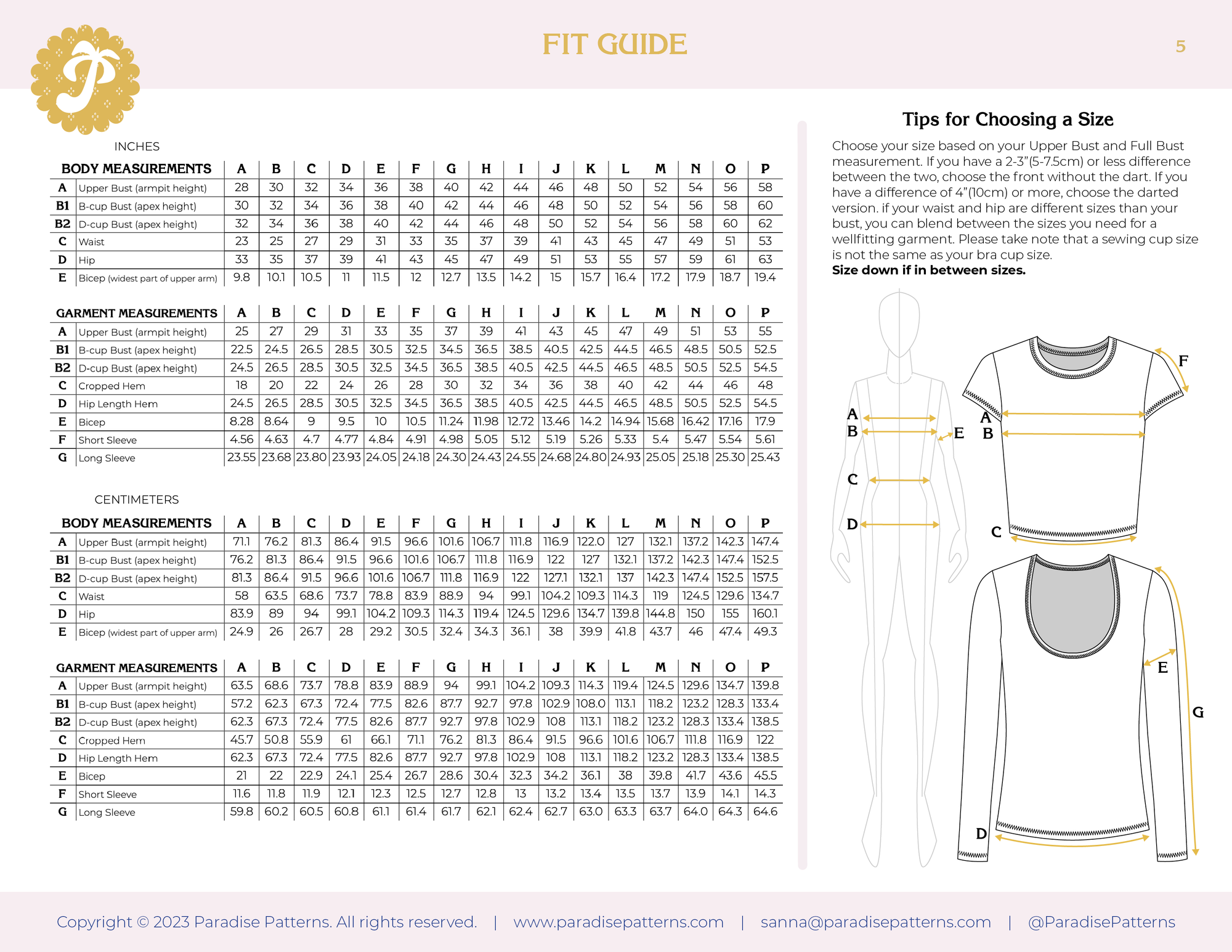 PDF Pattern - Honeygirl Tee | Paradise Patterns