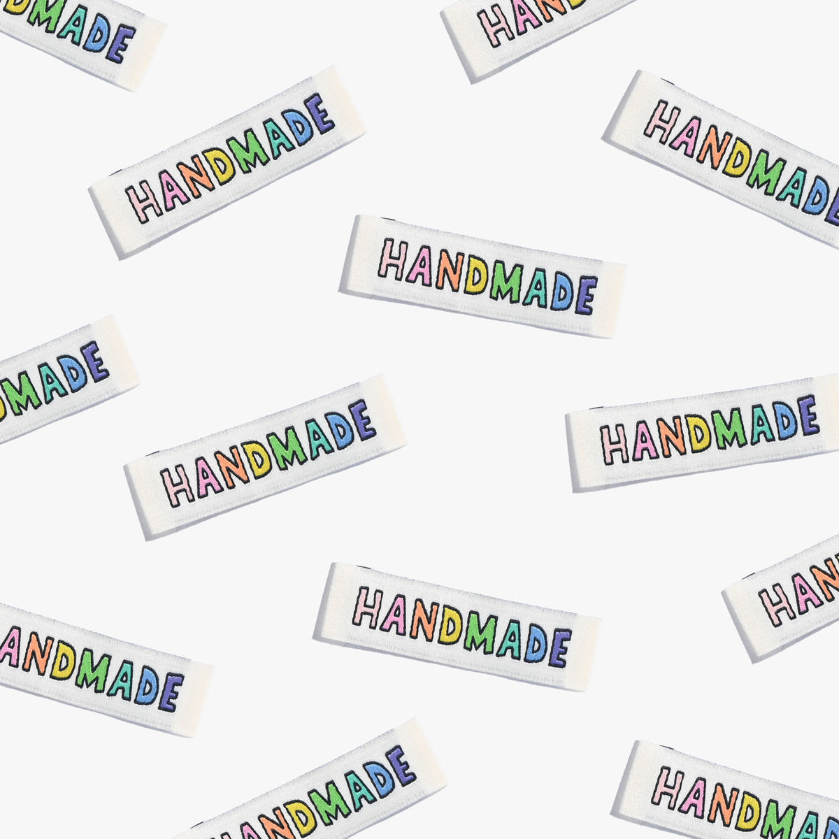 6 Woven Labels - Handmade Rainbow