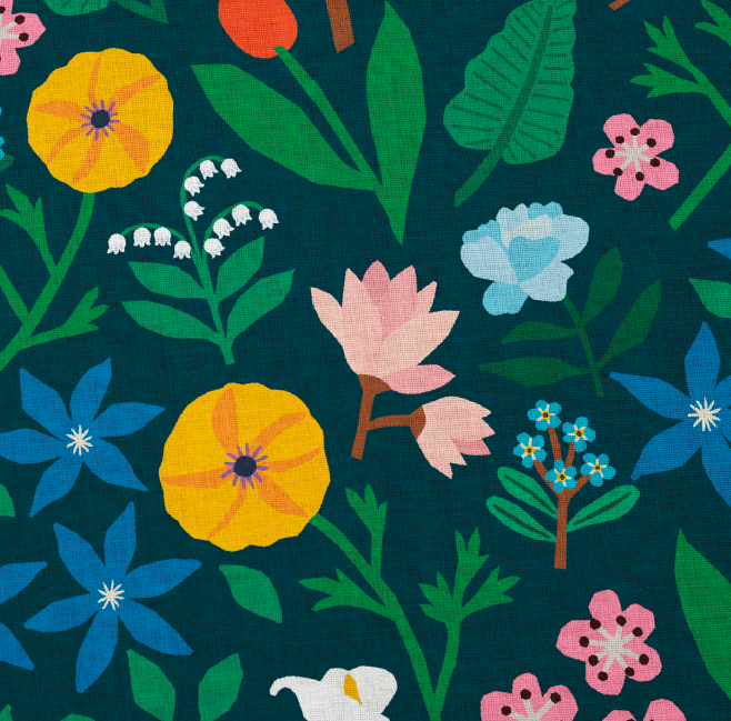 Myriam Van Neste - Cotton jersey - Herbarium - 85cm piece