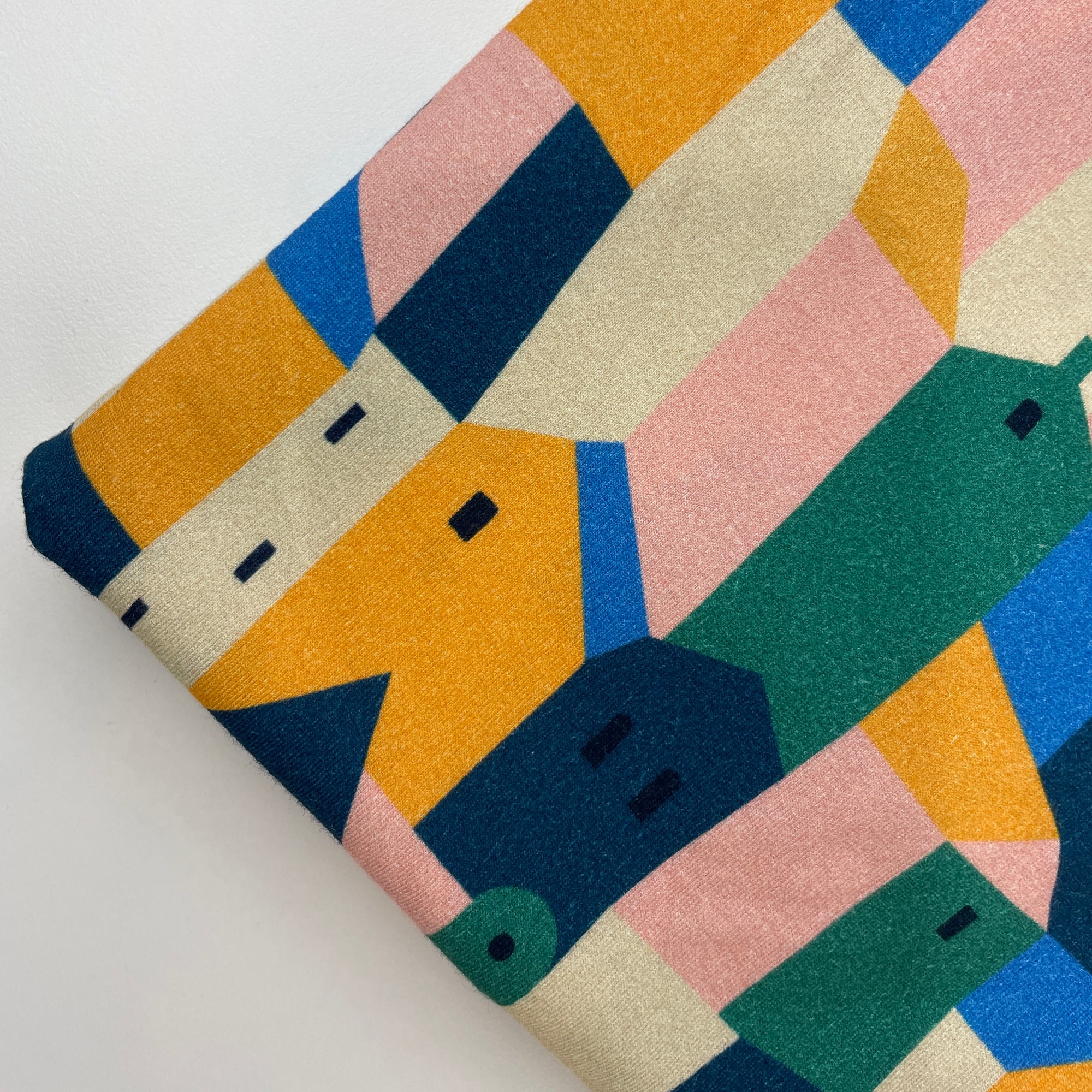 Myriam Van Neste - Cotton jersey - Colourful City - Green - 85cm piece