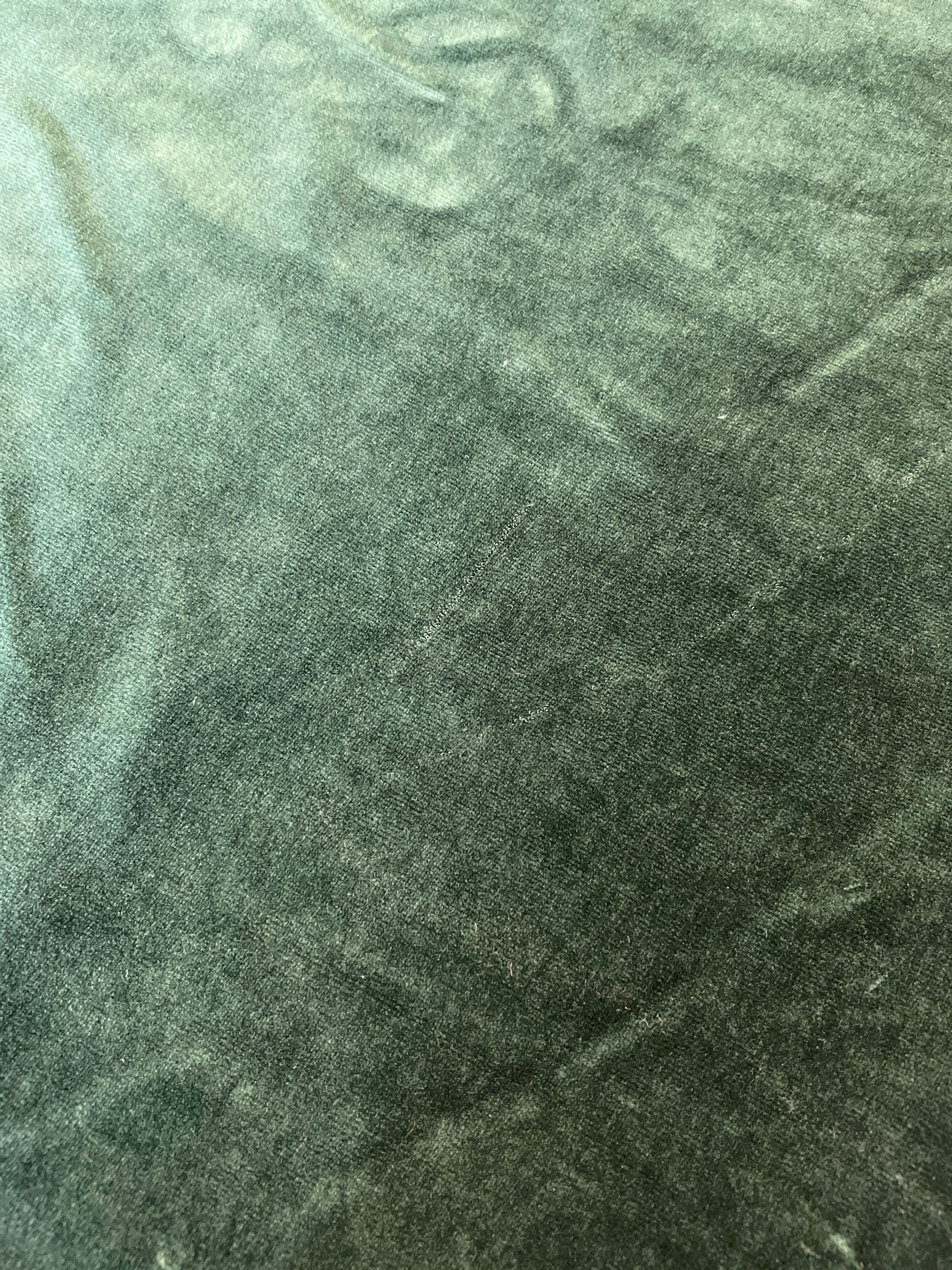 Cotton Modal Velour - Gatsby Green - 154cm piece with fault