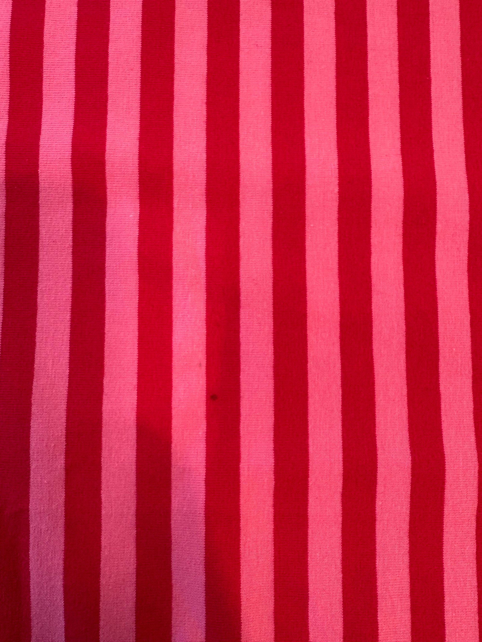 Striped Cotton Jersey - Pink &amp; Red - 81cm piece with fault