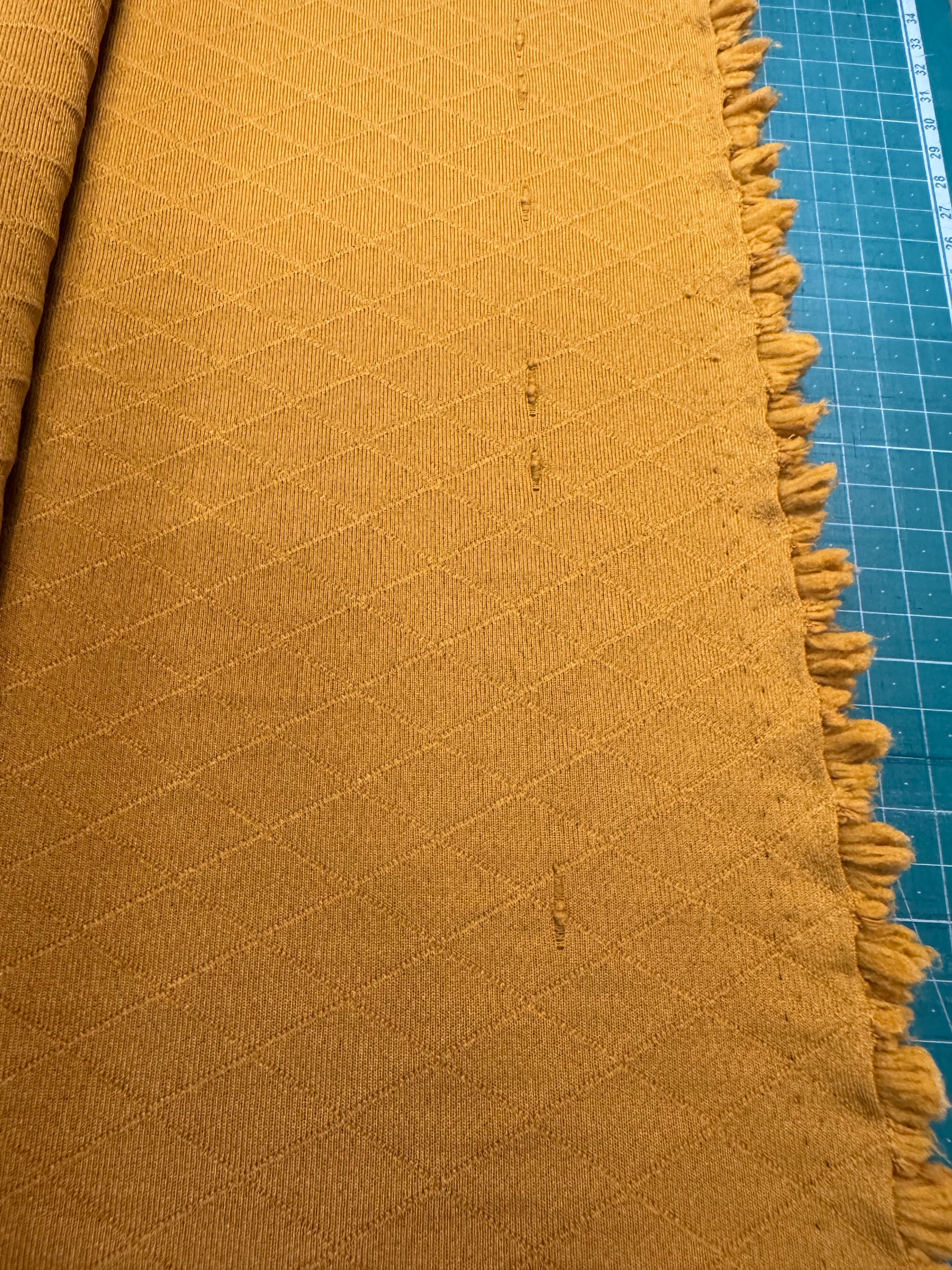 See You At Six - Quilted Piqué Knit - Buckthorn Brown - 83cm piece with fault