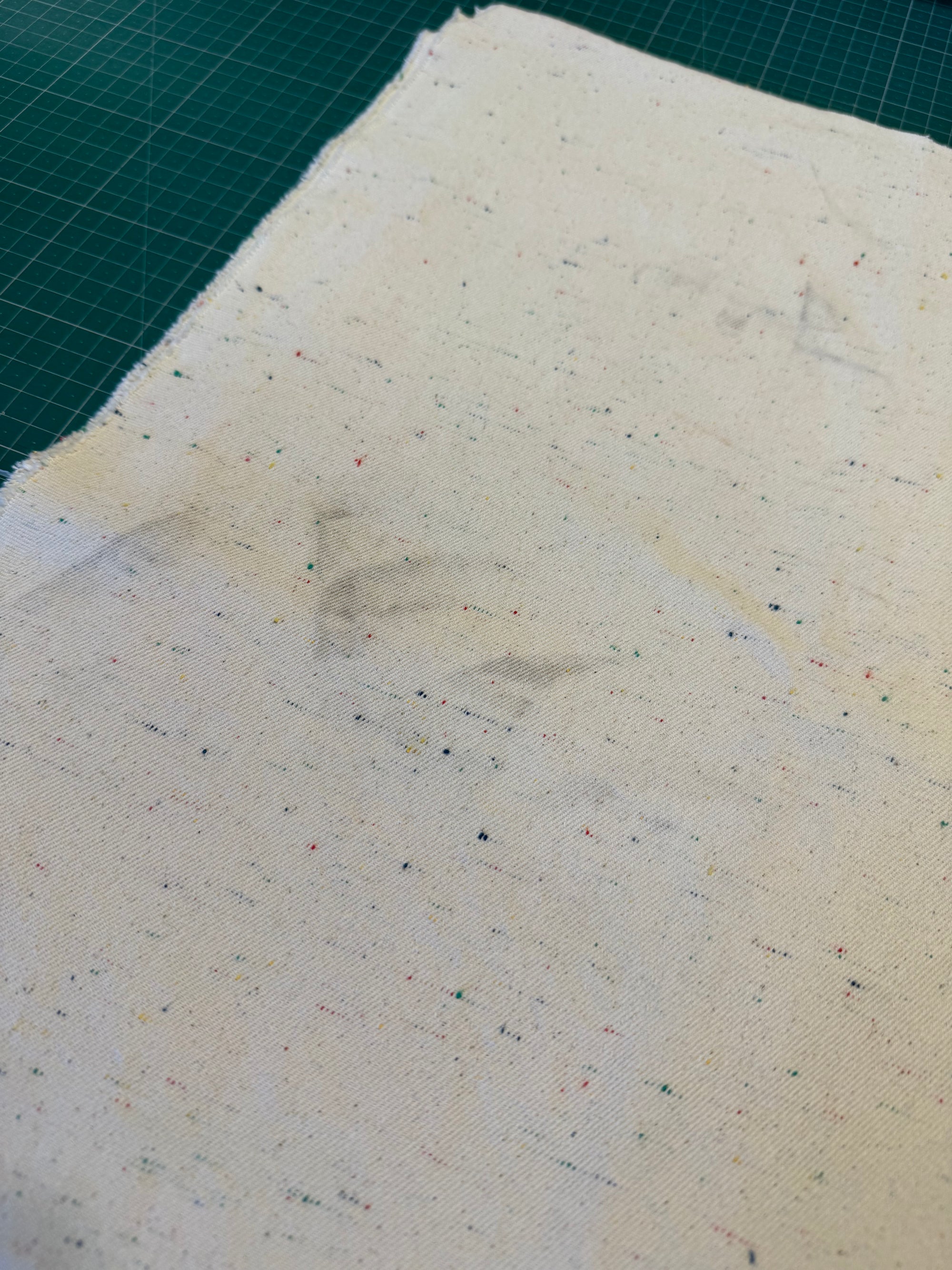 Speckled Denim - Natural - 151cm piece with fault