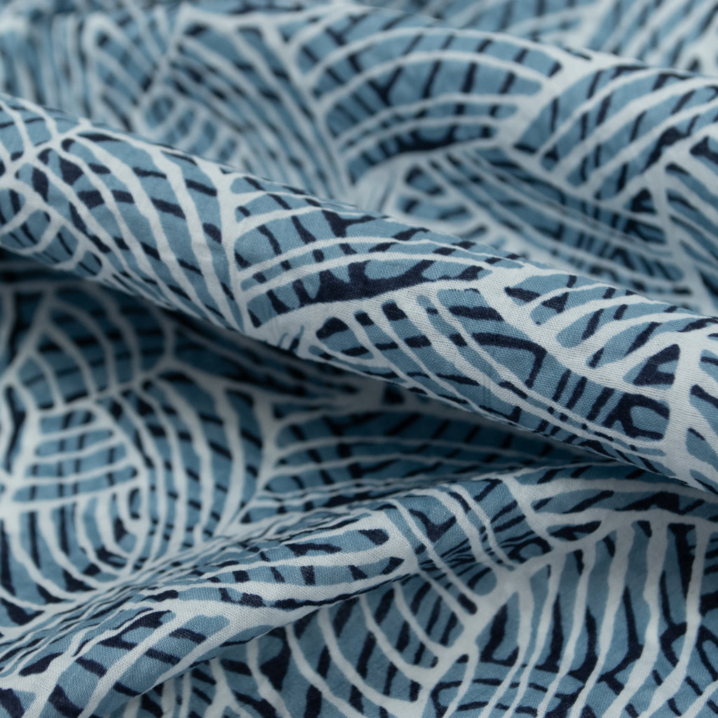 Japanese Crinkle Cotton - Waves - Blue