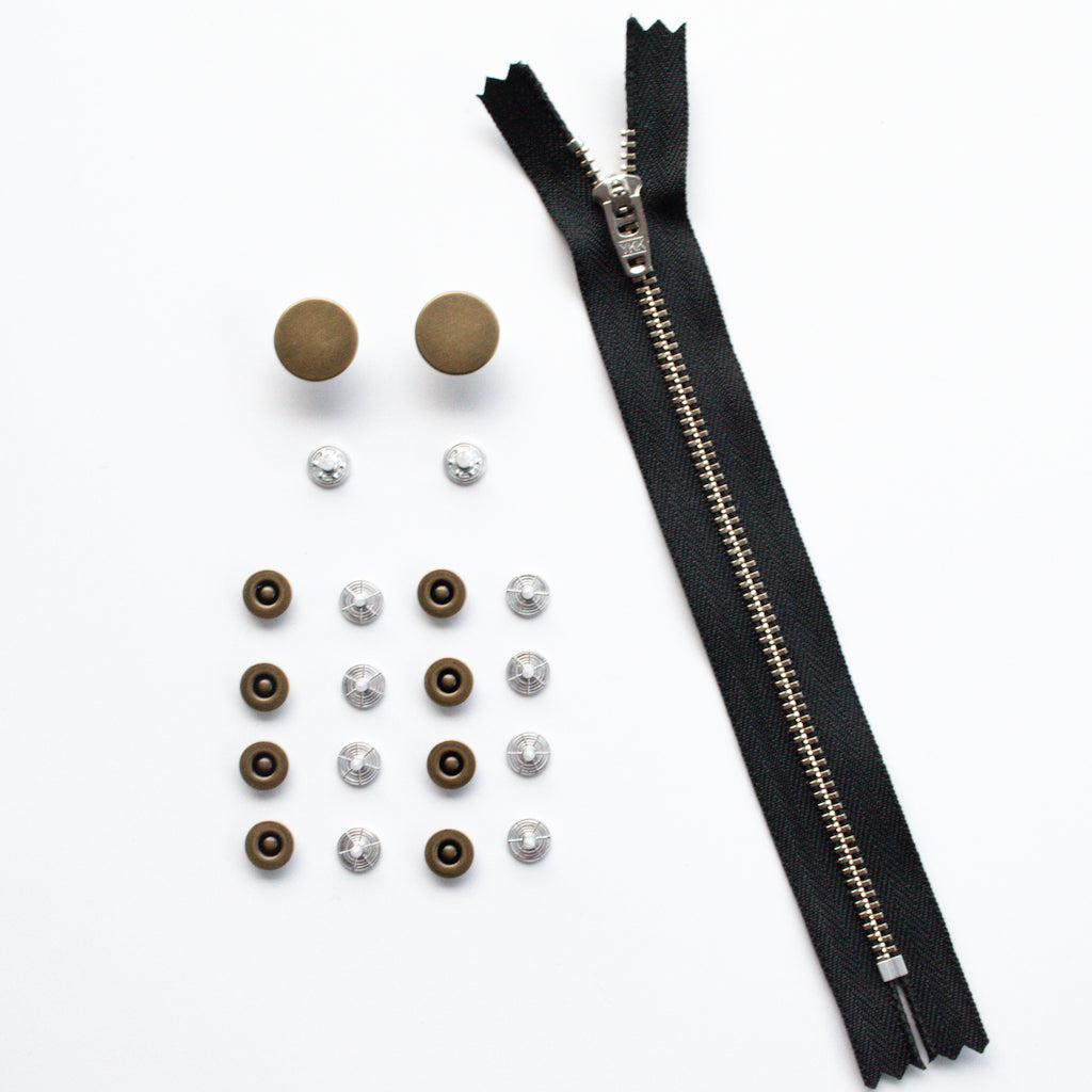 Jeans Hardware Set - Zipper Fly