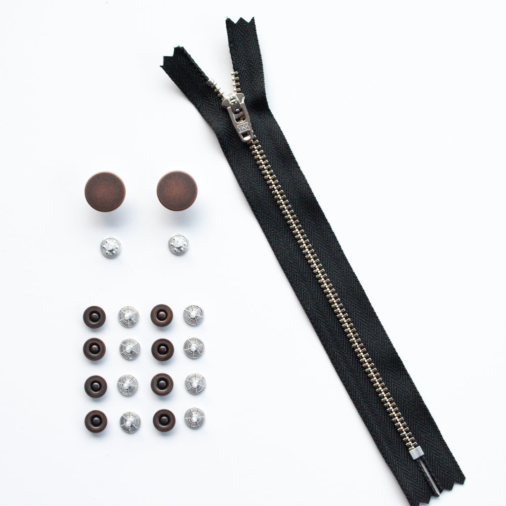 Jeans Hardware Set - Zipper Fly