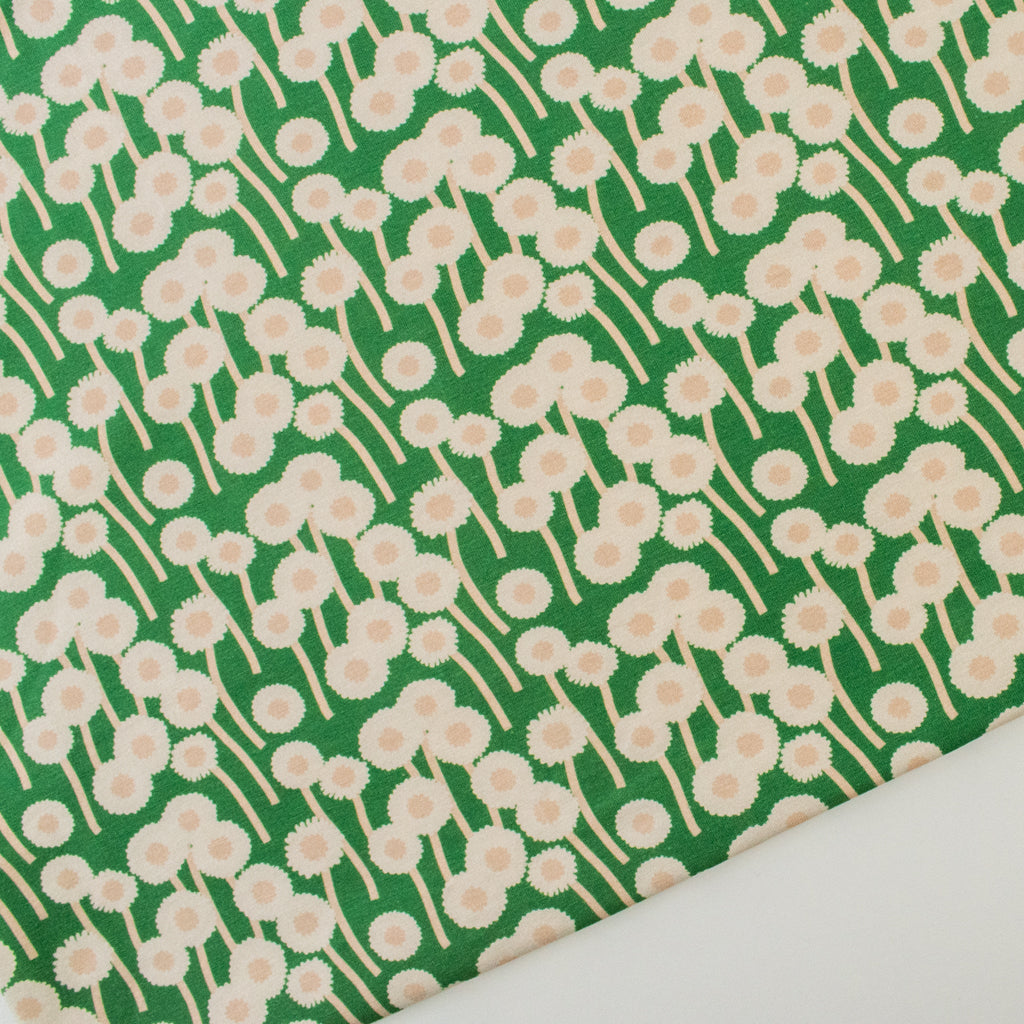 Jessica Nielsen - Cotton Jersey - Green Dandelions