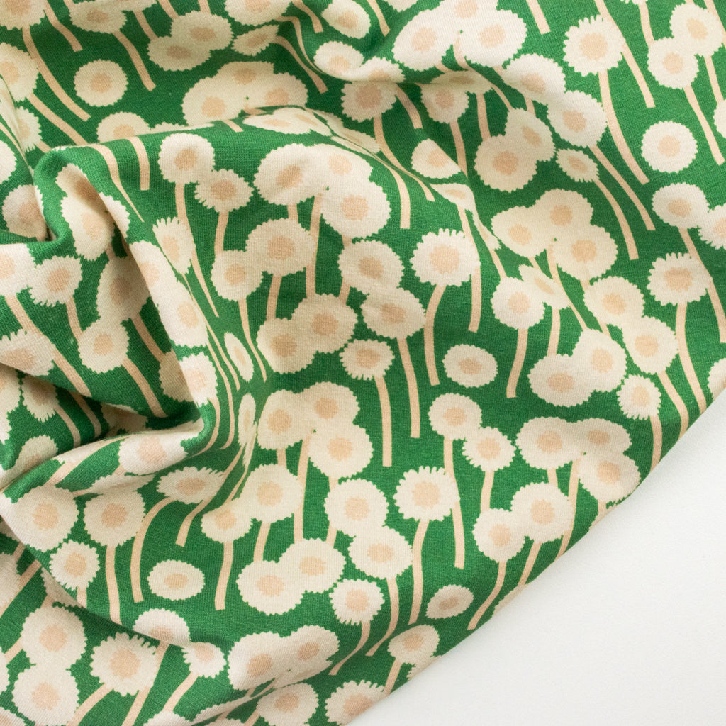 Jessica Nielsen - Cotton Jersey - Green Dandelions