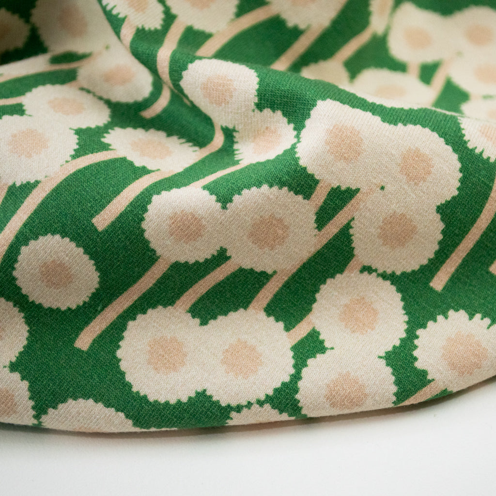 Jessica Nielsen - Cotton Jersey - Green Dandelions