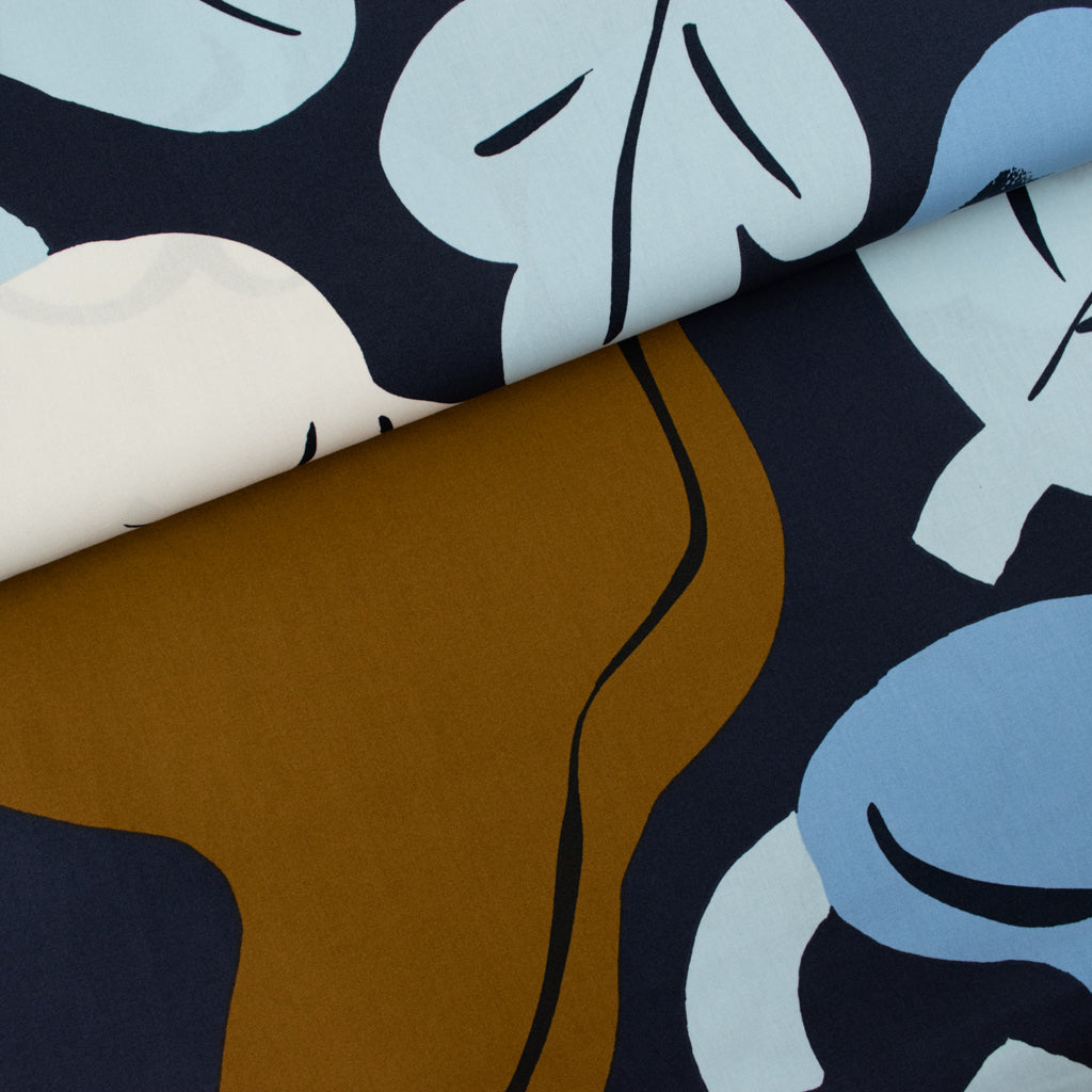 Marimekko - Kukasta Kukkaan - Organic Cotton - Ink Blue