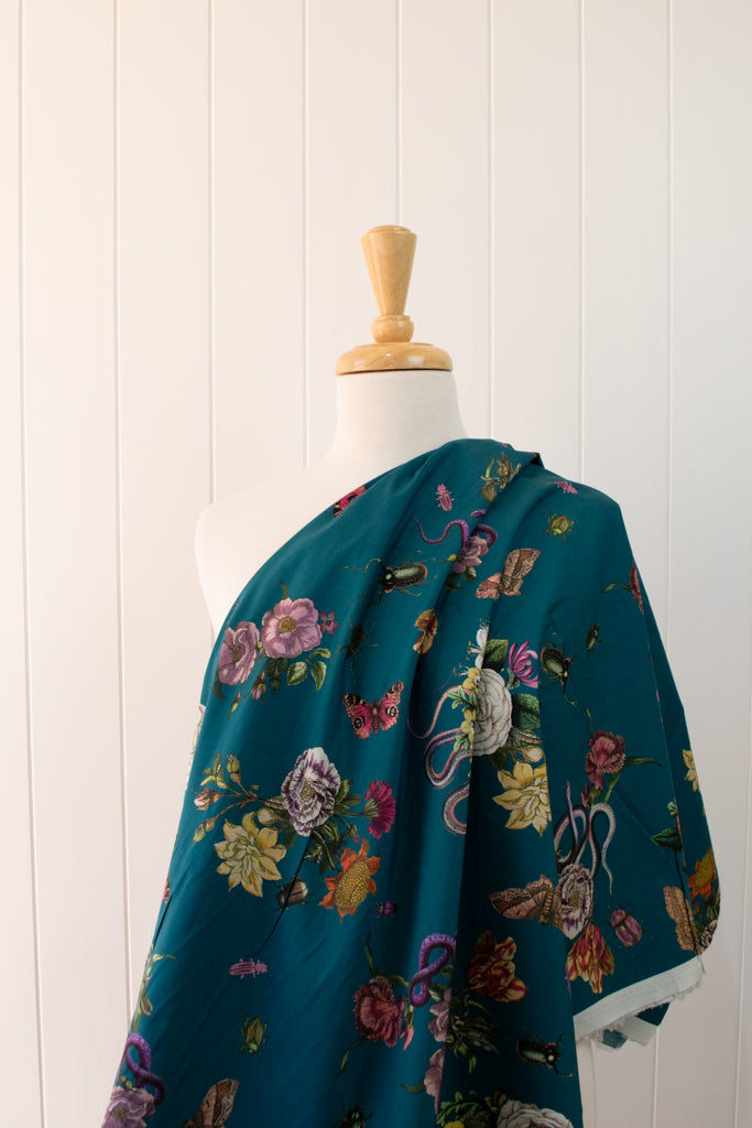 Lady McElroy - Cotton Lawn - Cobra Corsage - Teal
