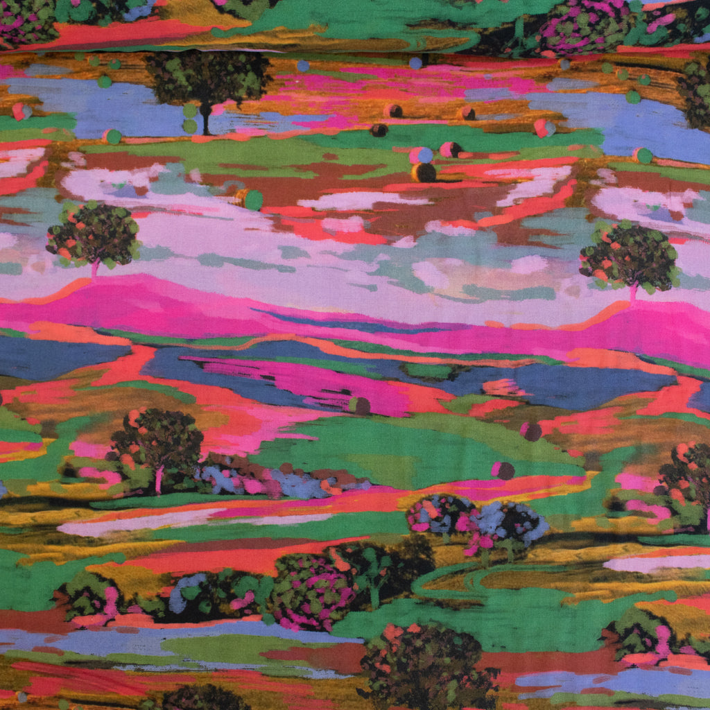 Lady McElroy Exclusive - Viscose Challis Lawn - Rainbow Landscape