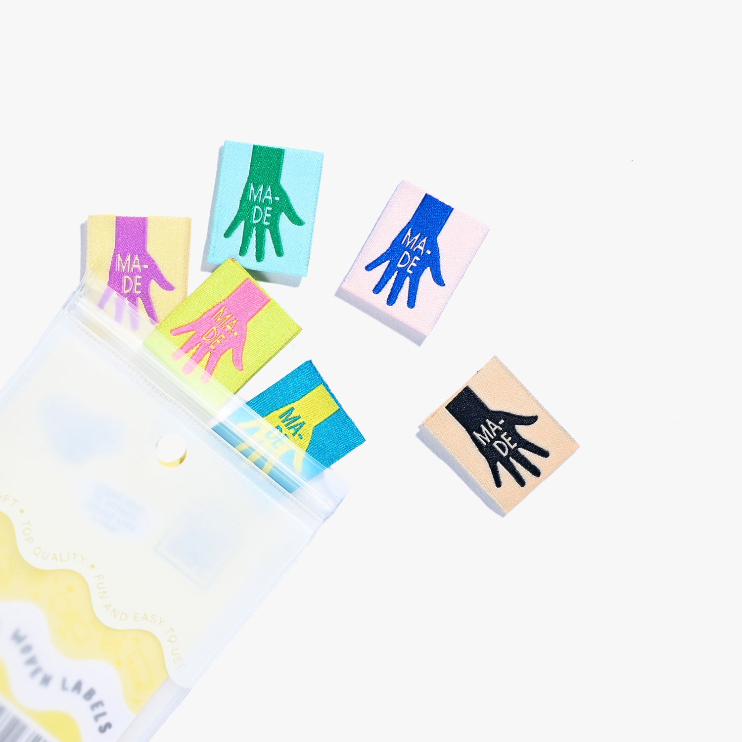 6 Woven Labels - Made Multicolour