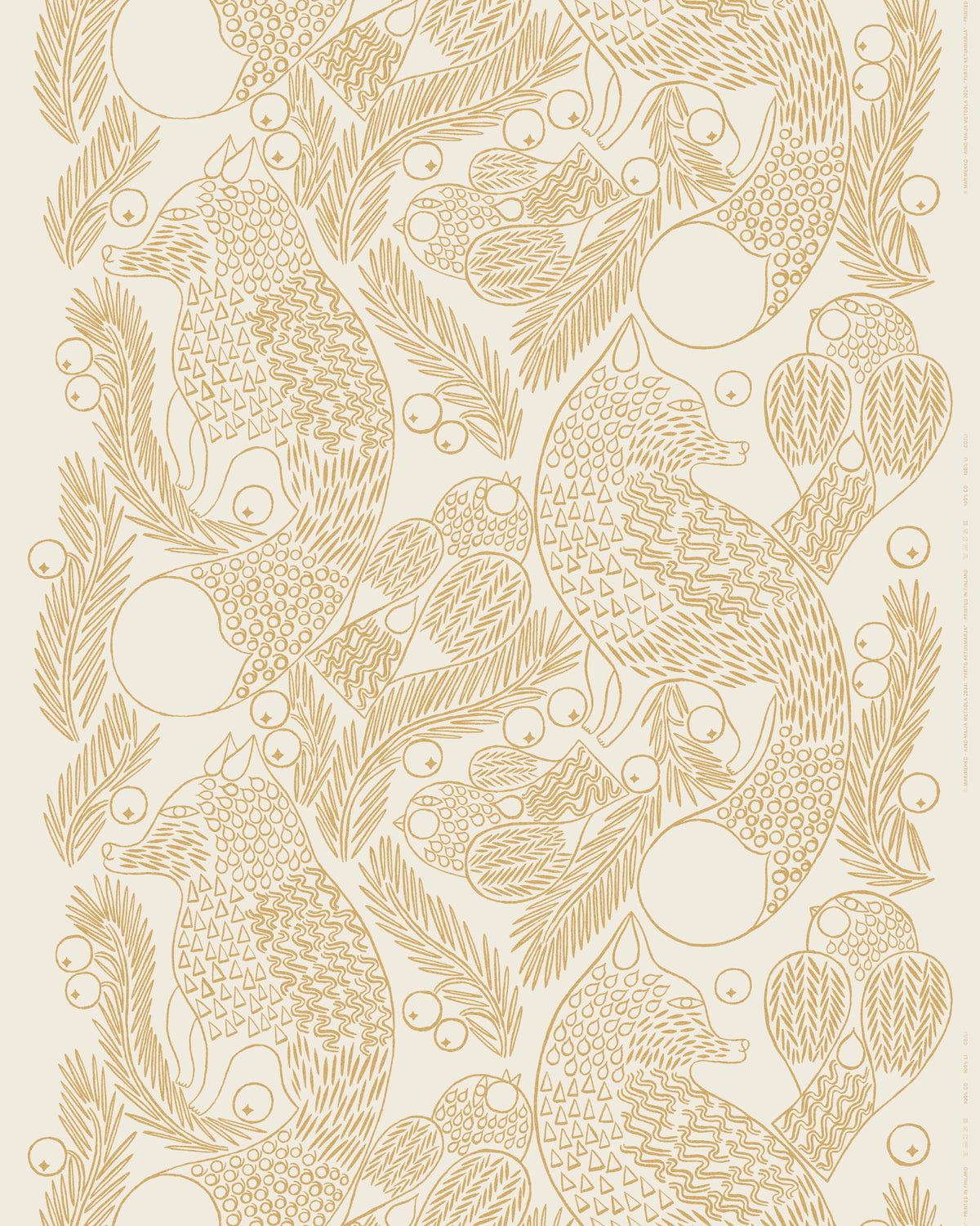 Marimekko - Piirto Ketunmarja - Organic Cotton - Gold