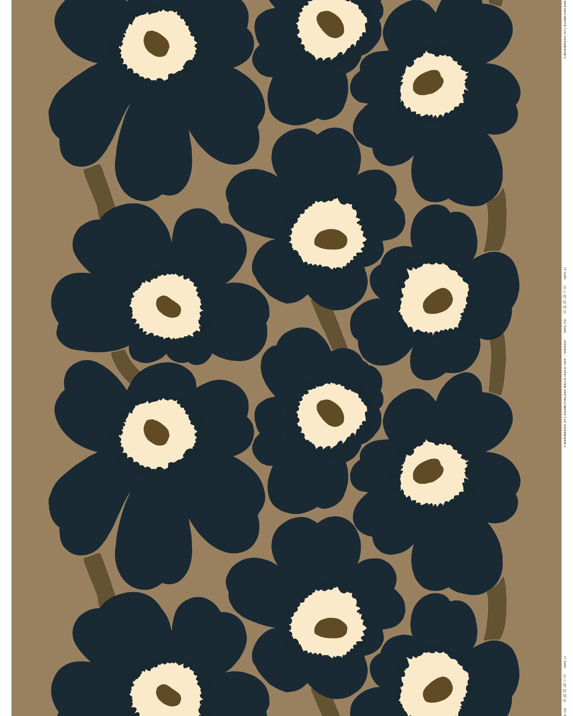 Marimekko - Unikko - Organic Cotton -  Elmwood &amp; Blueberry