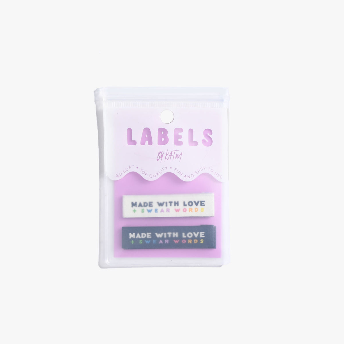 6 Woven Labels - Made with Love + Swear Words